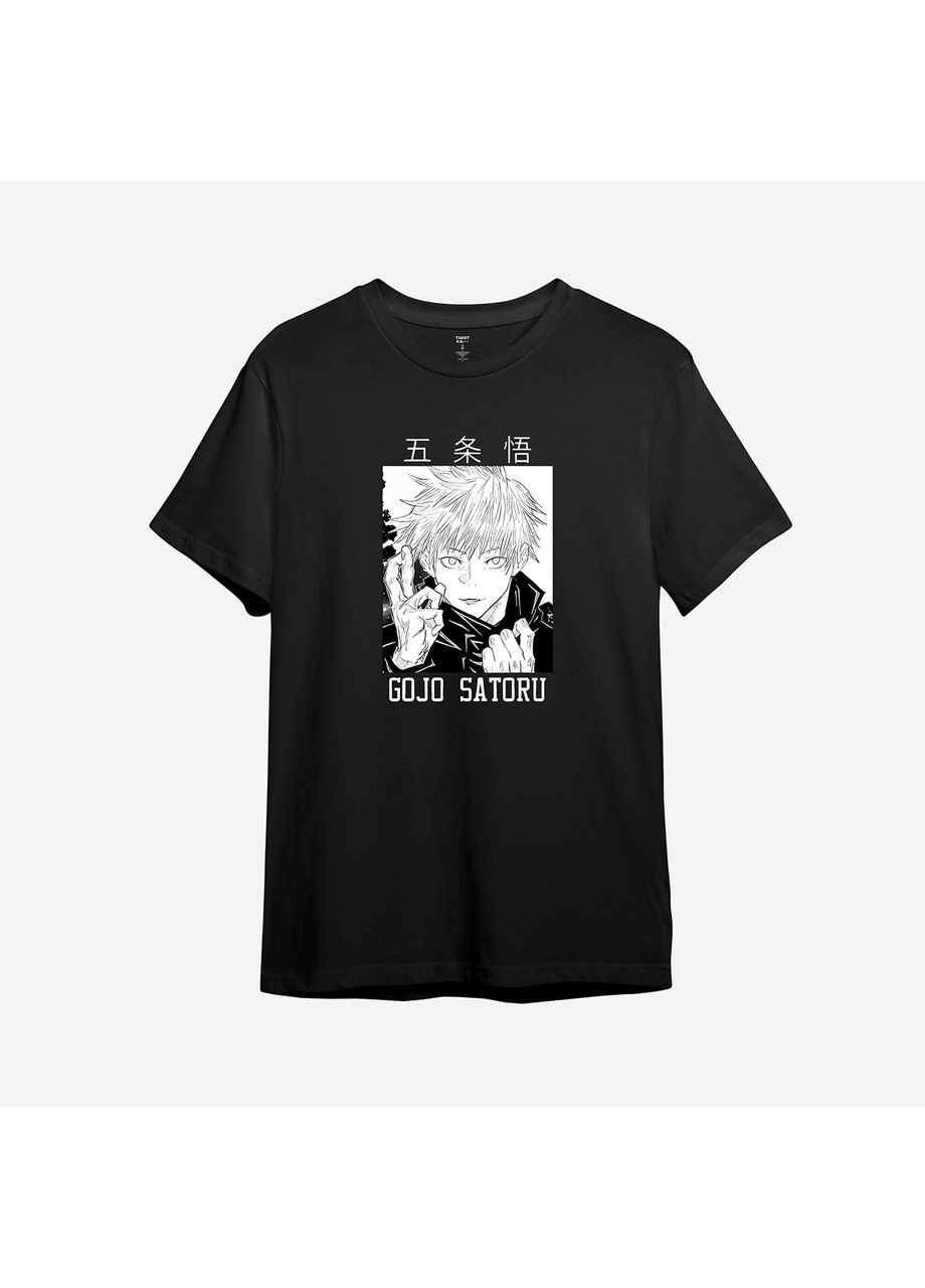 Черная футболка аниме с принтом "годжо сатору" - манга магическая битва 4 (1089857338-an3) с коротким рукавом ТiШОТКА