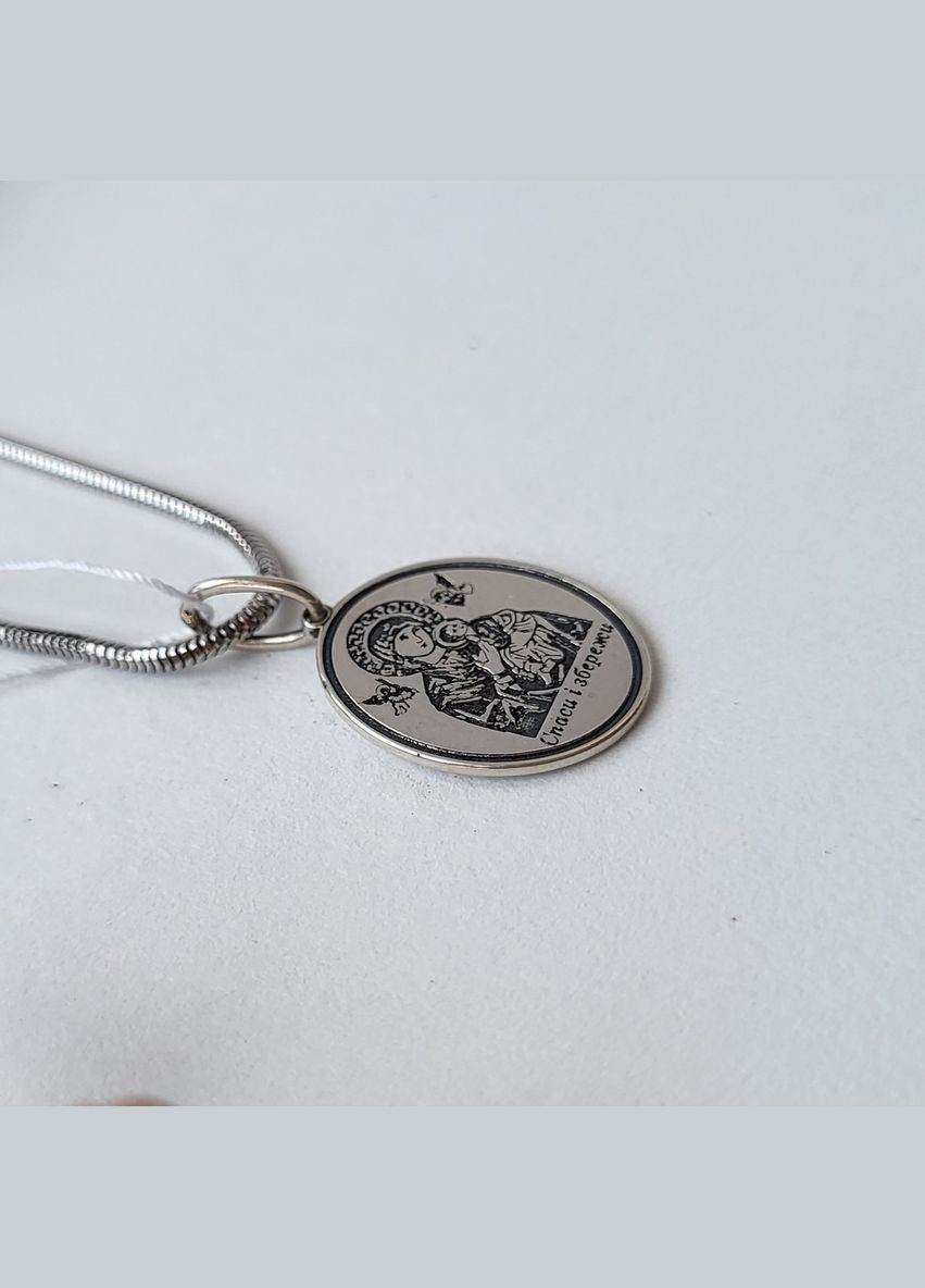 Срібна ікона ладанка підвіс Богородиця Пристрасна срібло 925 проби чорнене 1022 1.27г No Brand (306743065)