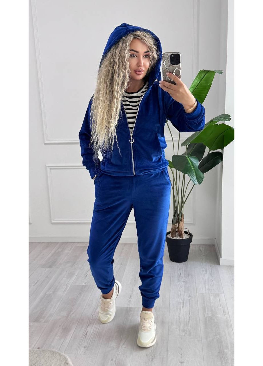 Спортивный костюм из велюра с капюшоном и змейкой. GD/GL Модний простір (360978719)