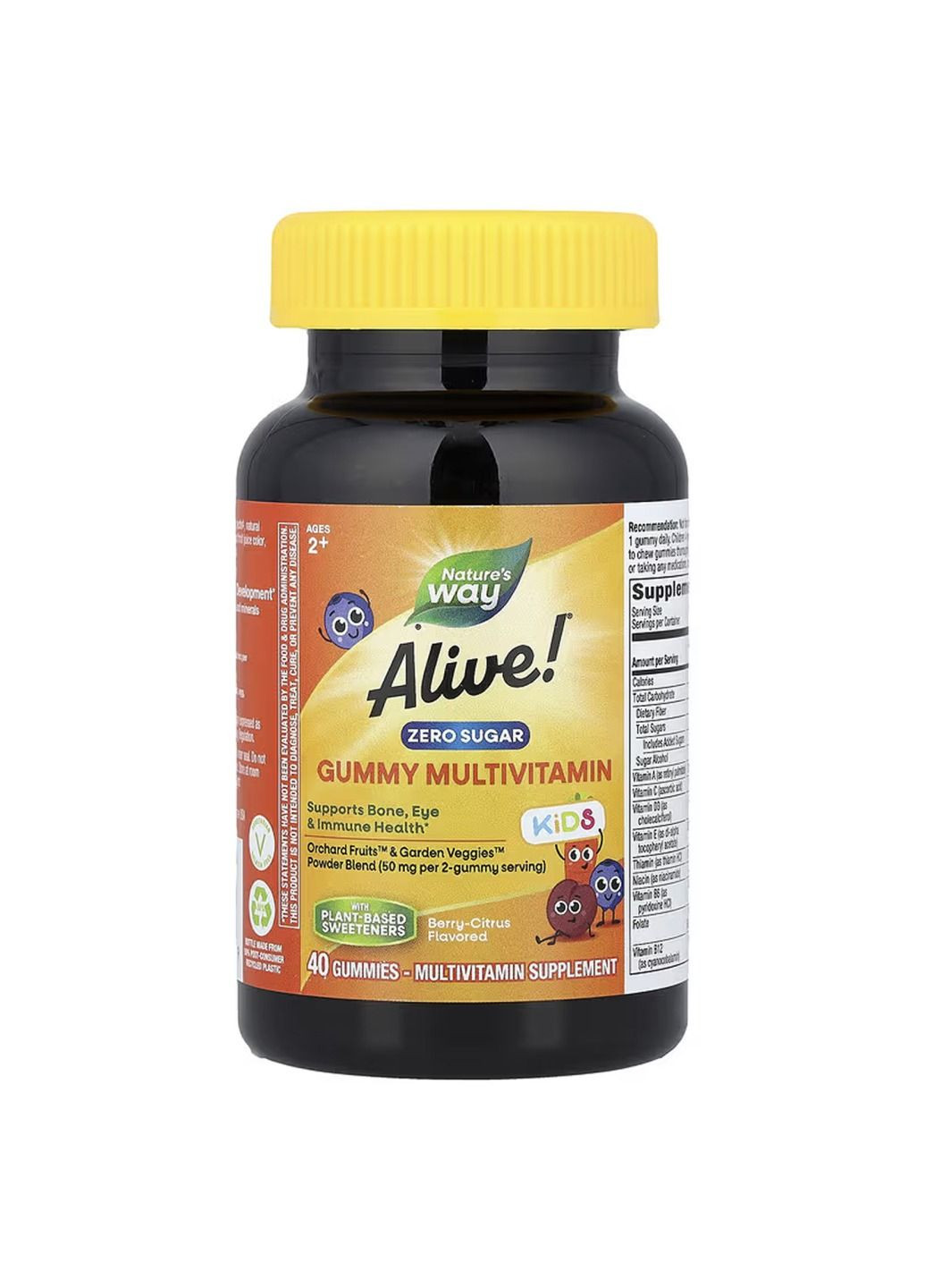 Комплекс витаминов для детей Alive! Zero Sugar Kid's - 40 gummies Nature's Way (364201650)