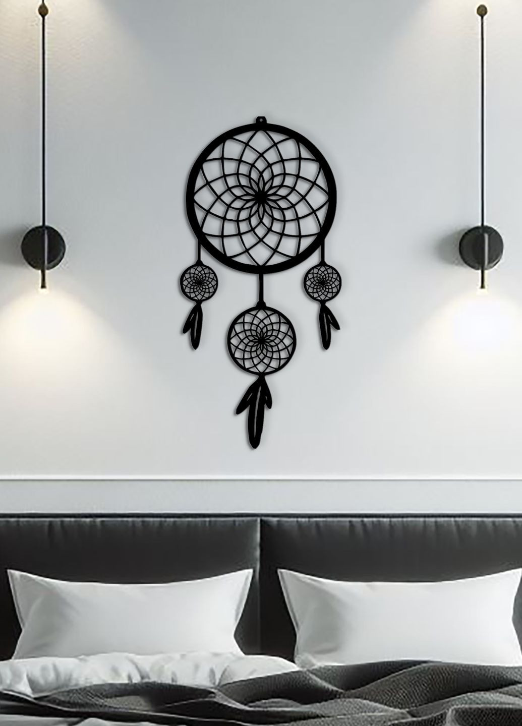 Настенный декор для дома, картина лофт "Оберег снов", декоративное панно 40х20 см Woodyard (292113083)