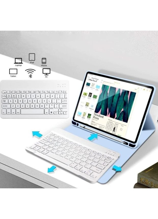 Чохол-книжка з бездротовою клавіатурою для Apple iPad Mini 7 2024 Light Blue BeCover (360410086)