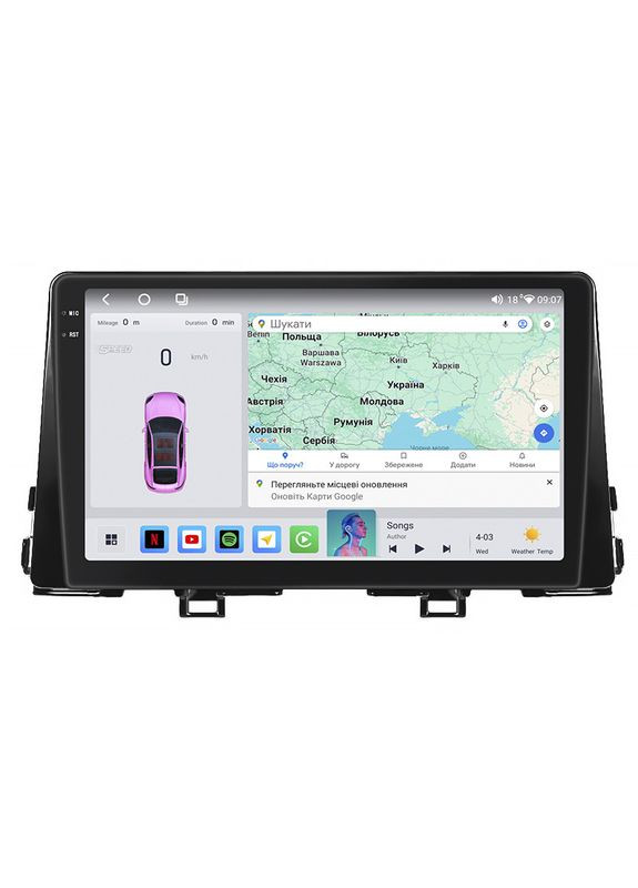 Штатна магнітола для Kia Picanto III 2017-2021 екран 9" 4/64 QLED CarPlay 4G Wi-Fi GPS 360 Prime 4 шт. Lesko (336197771)