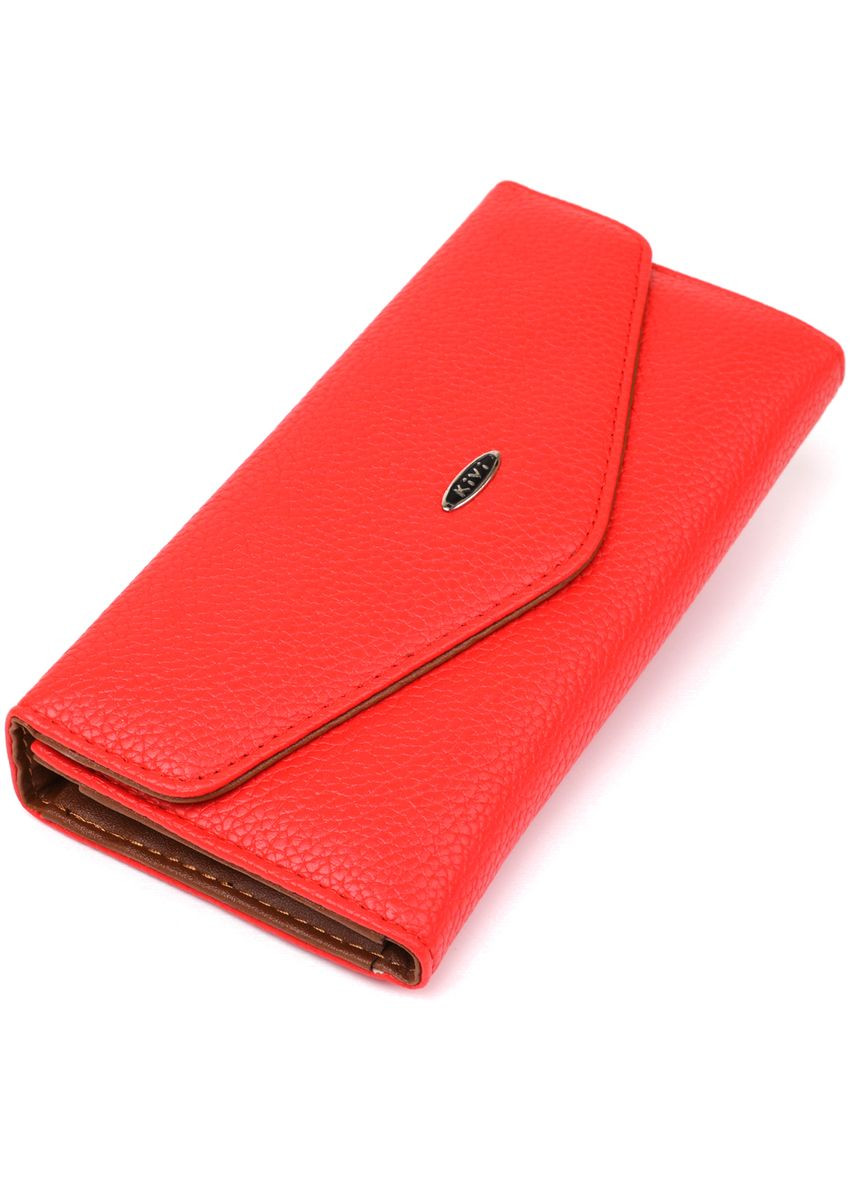 Женский кошелек из экокожи флотар с монетницей 19063 Ярко-красный KIVI (306882098)