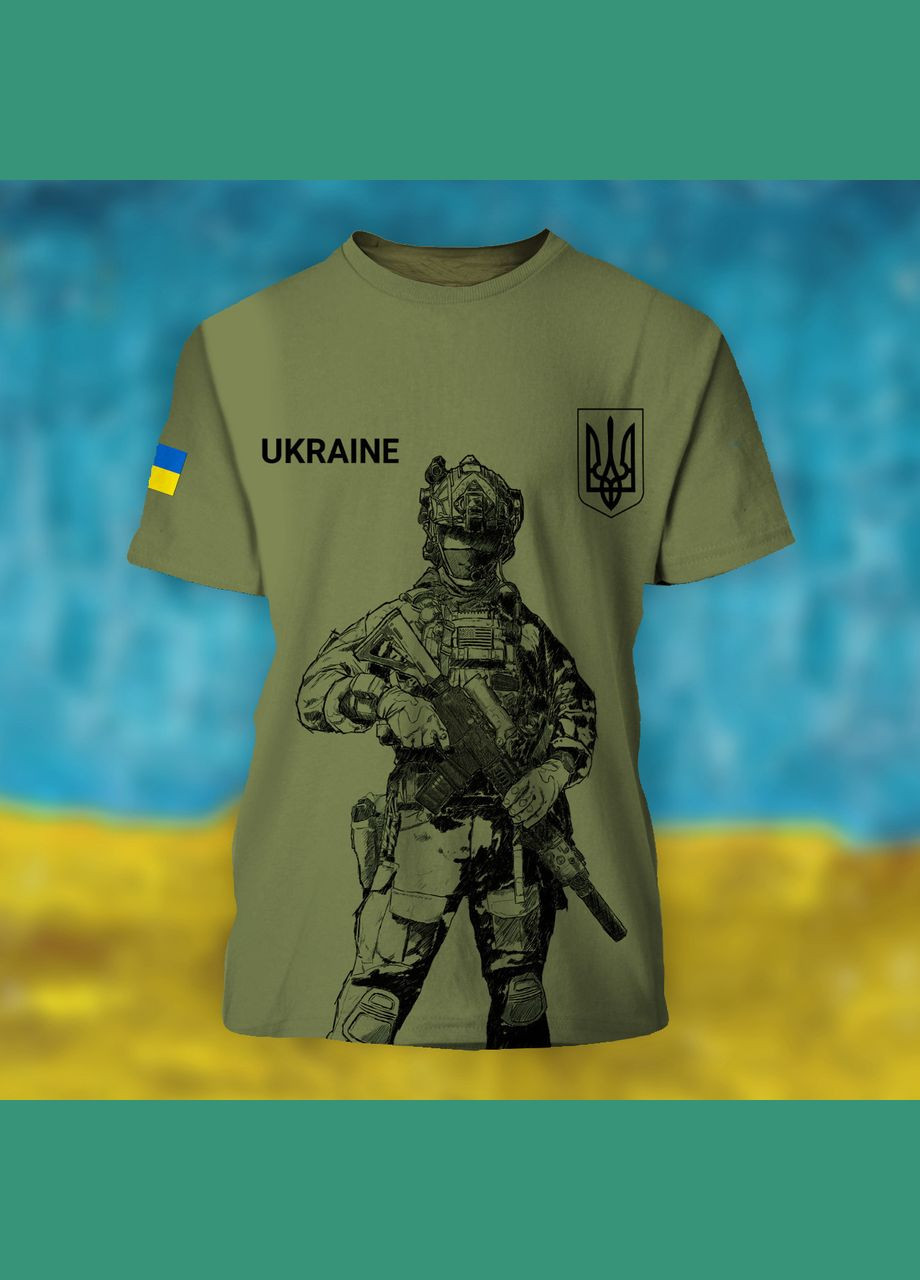 Хаки (оливковая) мужская футболка солдат Яскраво