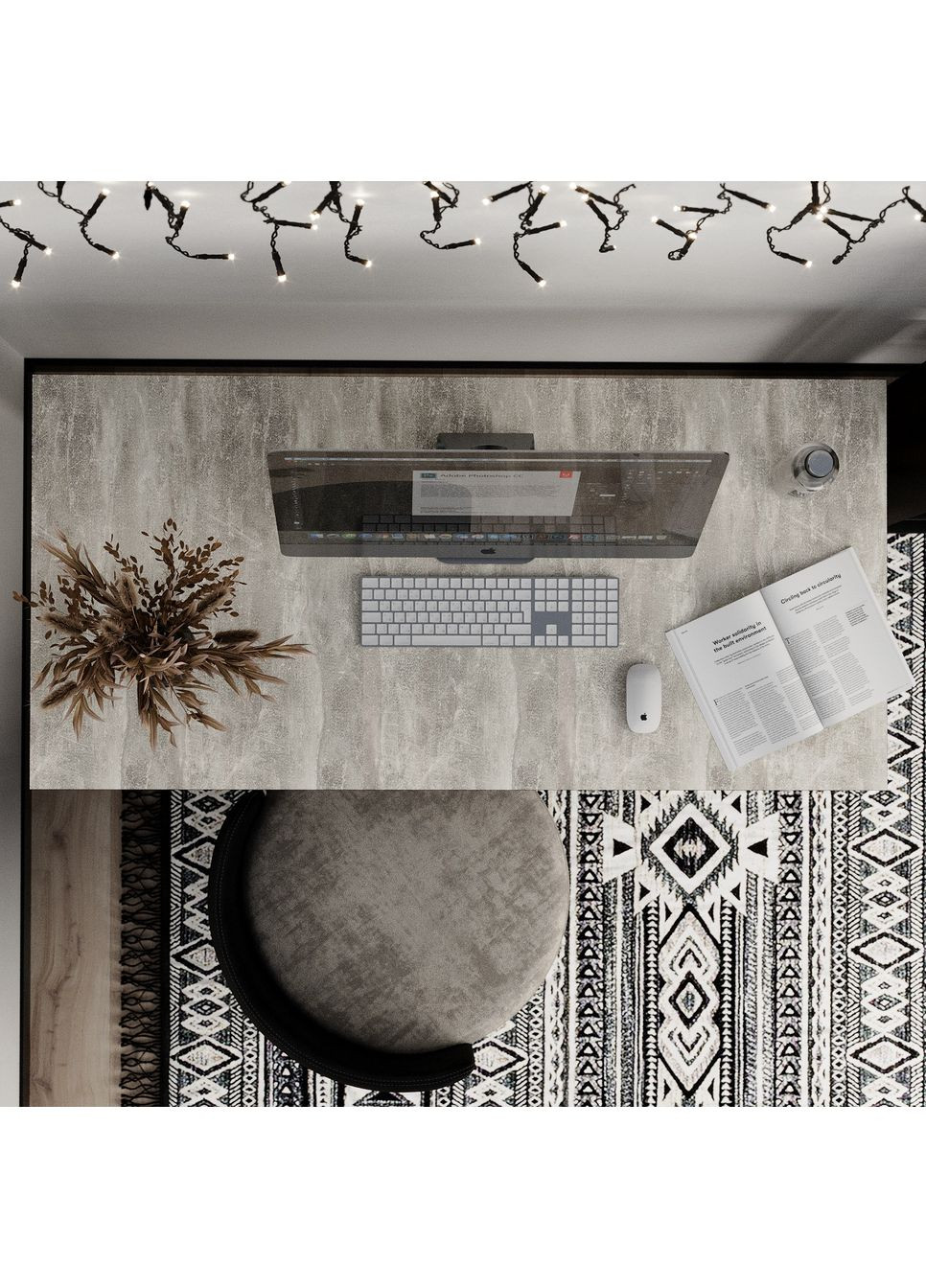 Письменный стол Brevity Loft standart 1400х750х670 Ателье светлый/Чёрный металл (TB04040000030) Art In Head (337309139)