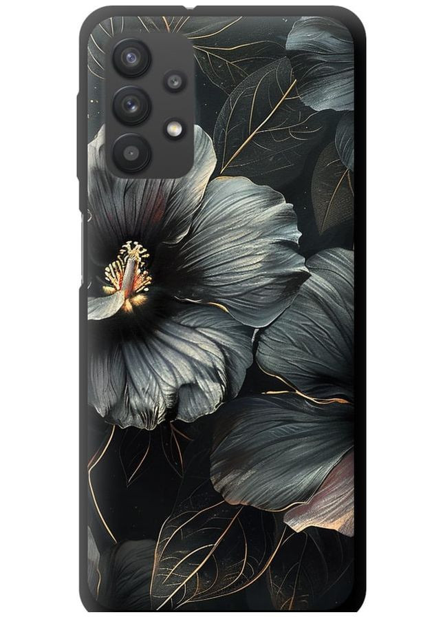 TPU чорний чохол 'Чорні квіти' для Endorphone Samsung Galaxy A32 A325F (285107992)