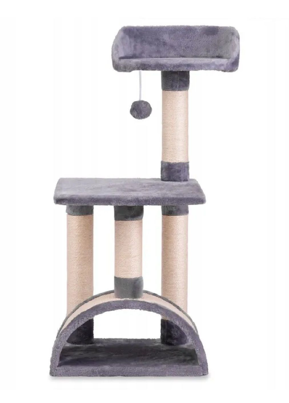 Кігтеточка дряпка котячий дім лежак дерево ігрова зона підлогова для кішок котів з тунелем 83 см (478475-Prob) Сіра Unbranded (306582800)