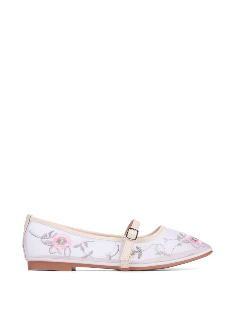 Жіночі жіночі балетки dj7718-m5 рожевий тканина Attizzare | бежеві текстиль (330179829)