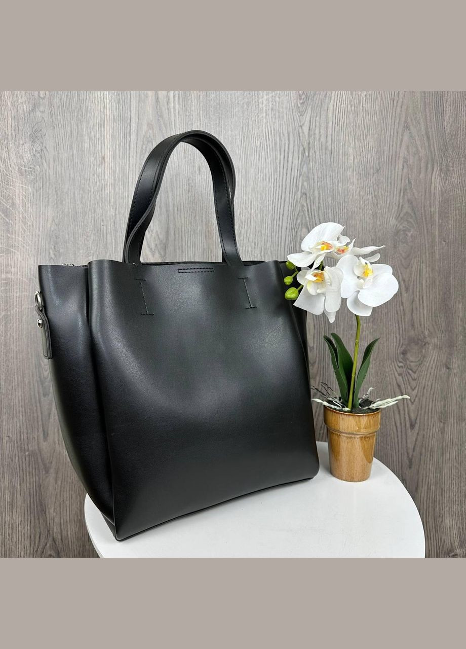 Велика жіноча сумка якісна, модна сумочка на плече Чорний No Brand (335053708)