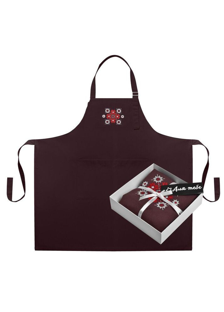 Фартух універсальний з етновишивкою та кишенею, водовідштовхувальний, бавовна, великий розмір, для жінок IDEIA (322032476)