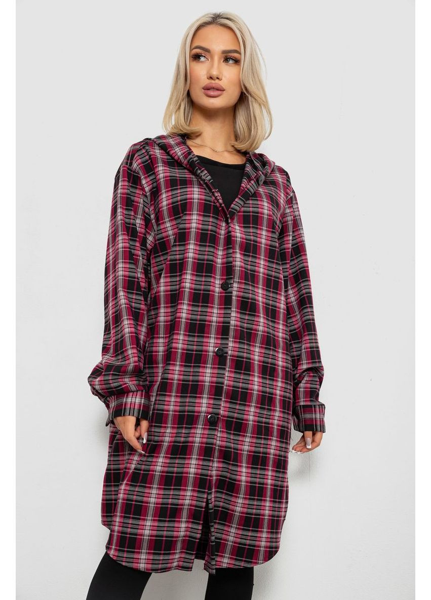 Жіночий кардиган в клітинку, колір бордовий, 257R233-5 Ager (363830172)