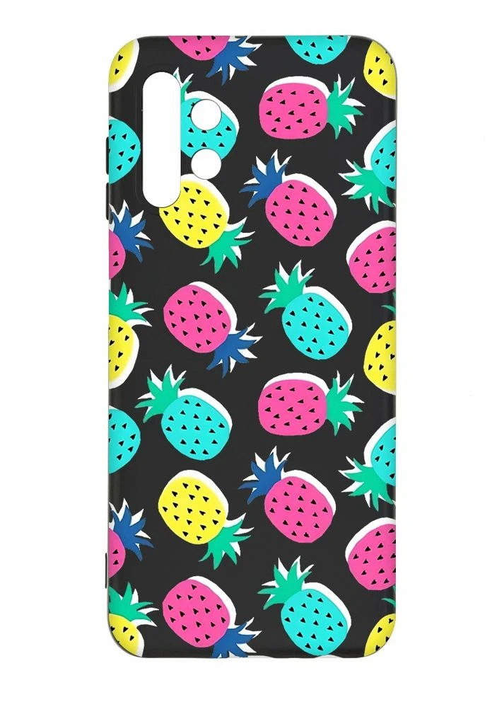 Матовий чорний чохол на Samsung Galaxy A13 4G:: Різнокольорові ананаси (принт 346) Creative (360685138)