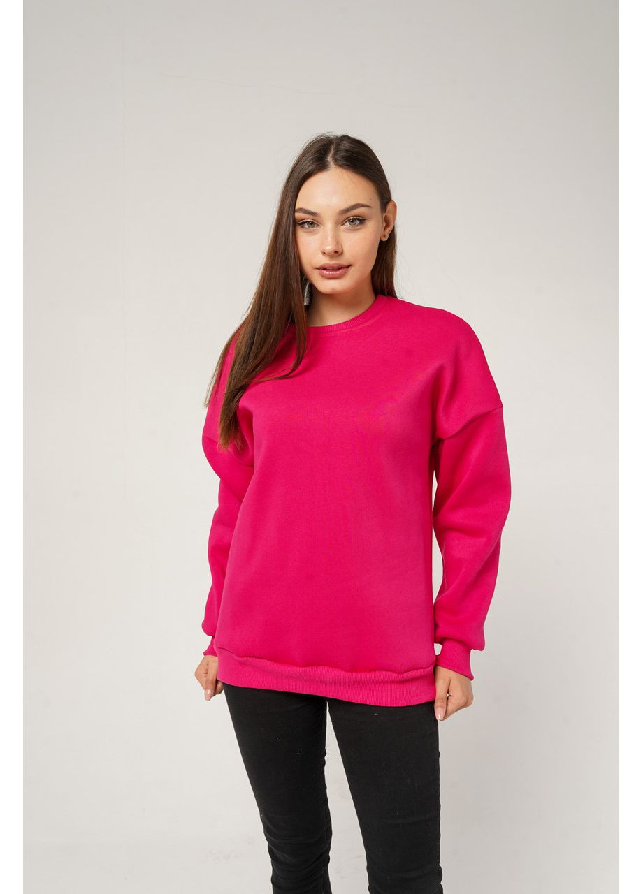 Малиновий світшот жіночий з начосом oversize, світшот жіночий оверсайз, кофта жіноча з начосом, батник жіночий теплий кремовий, (367779046)