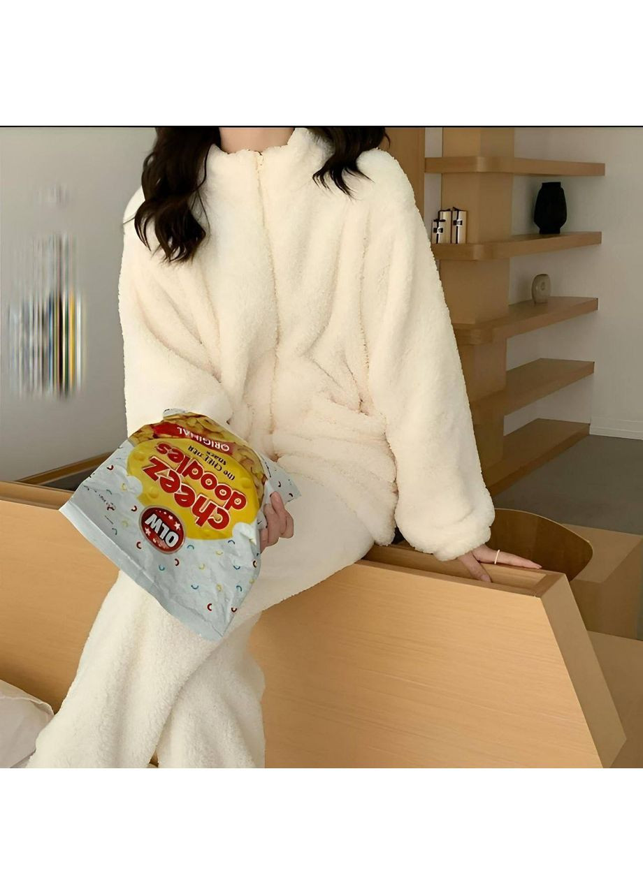 Молочный зимний женский домашний костюм FINO Mode