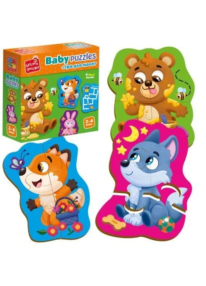 Пазлы картонные (Maxi) Лесные звери, укр Vladi toys (376350632)