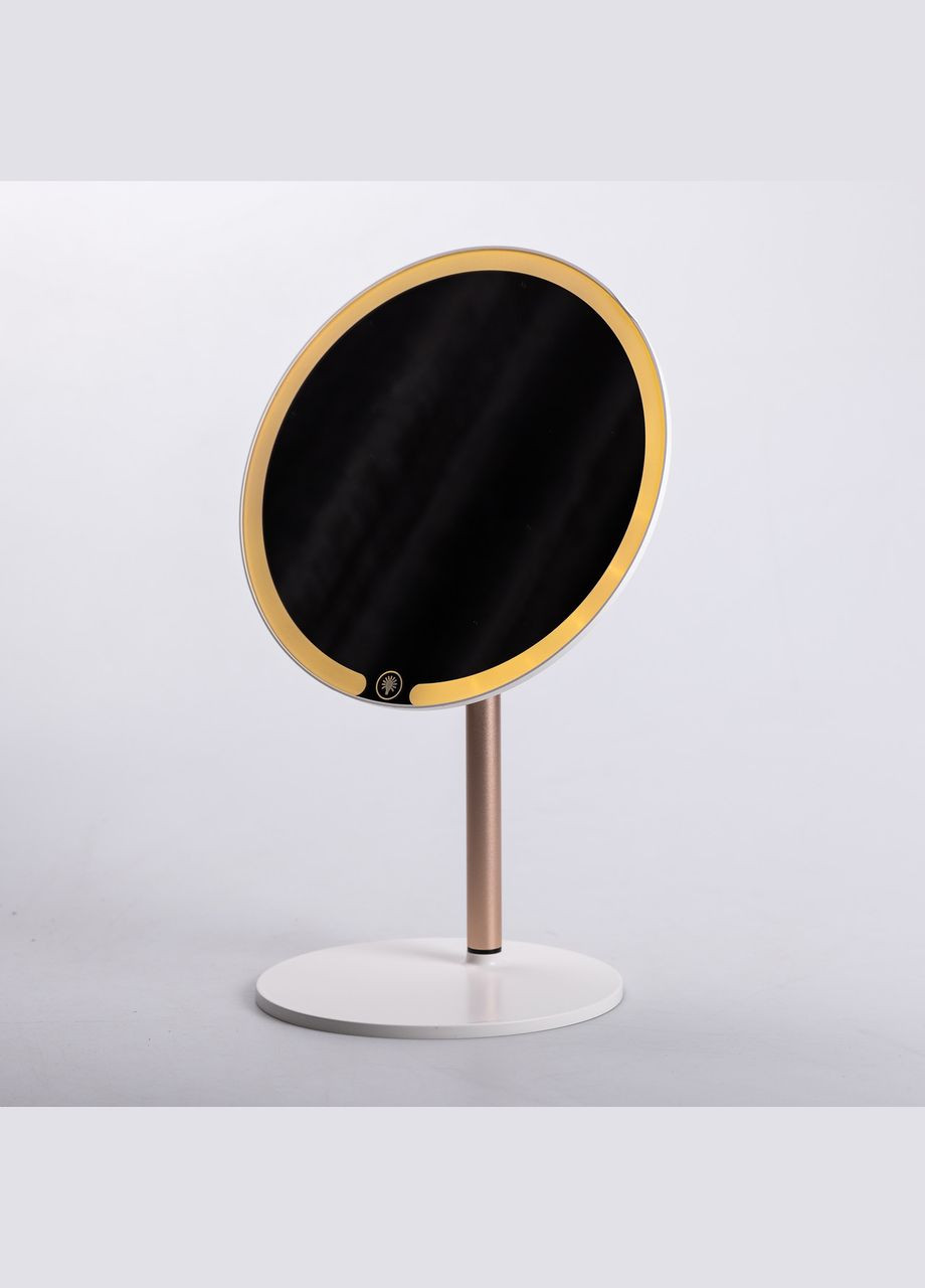 Дзеркало косметичне з підсвічуванням кругле настільне Ø21 см для макіяжу Біле HP-10-7AW Yiwu (325922731)