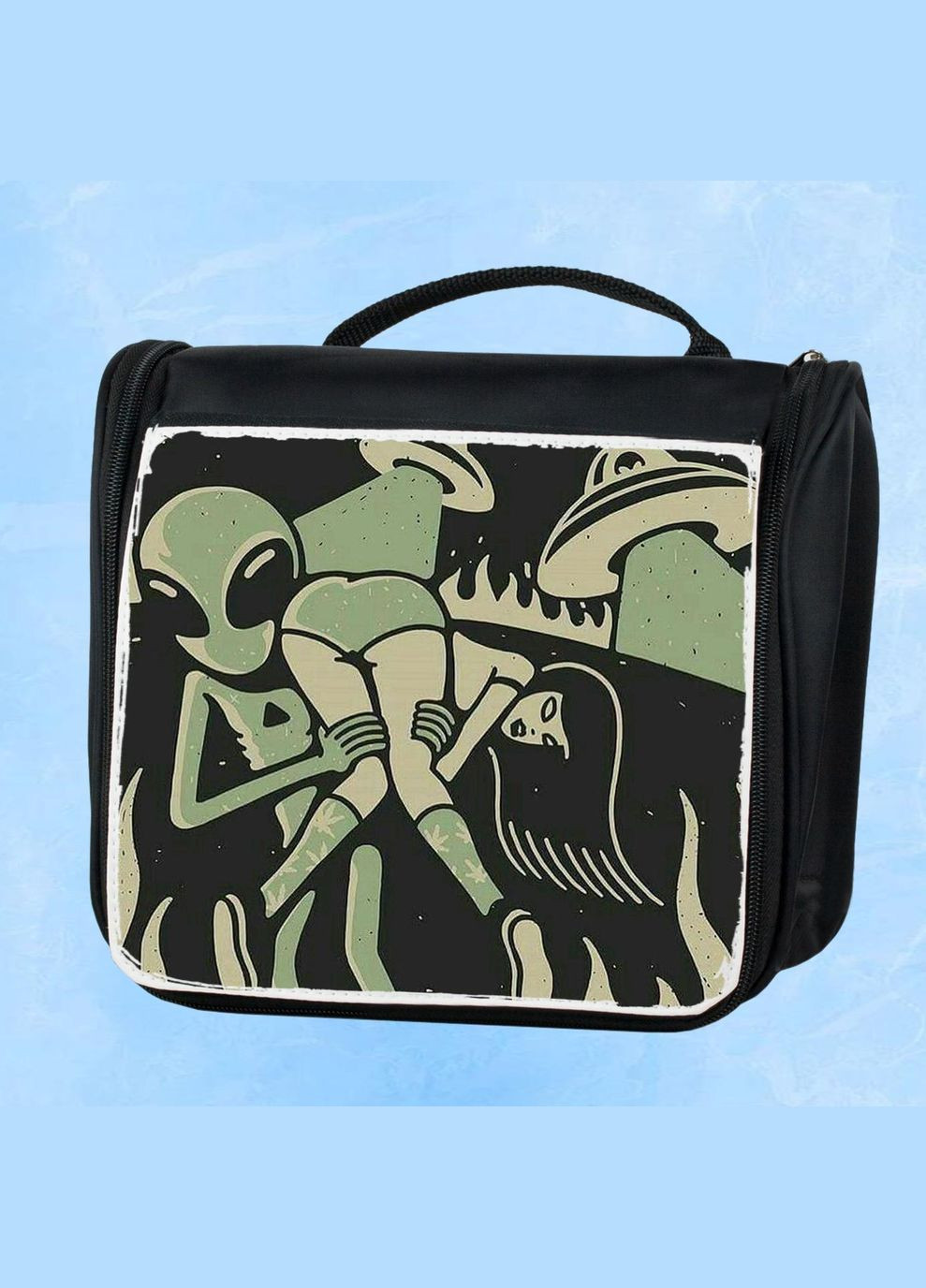 Дорожня сумка - органайзер для косметики несессер Інопланетянин #21 Чорна No Brand (318677626)