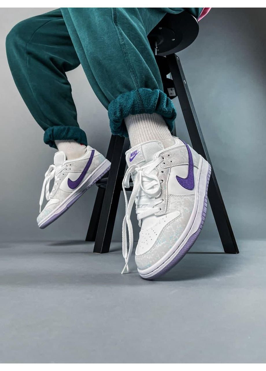 КРОССОВКИ ЖЕНСКИЕ NIKE DUNK DUNK LOW PURPLE PULSE НАЙК СБ ДАНК No Brand белые демисезоны (368870377)