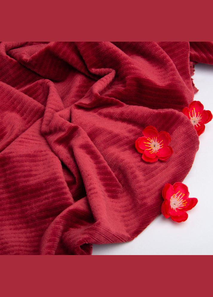 Тканина велюр смуга однотонний марсала бордо жакард м'яка велюрова тканина оксамит IDEIA (308020346)