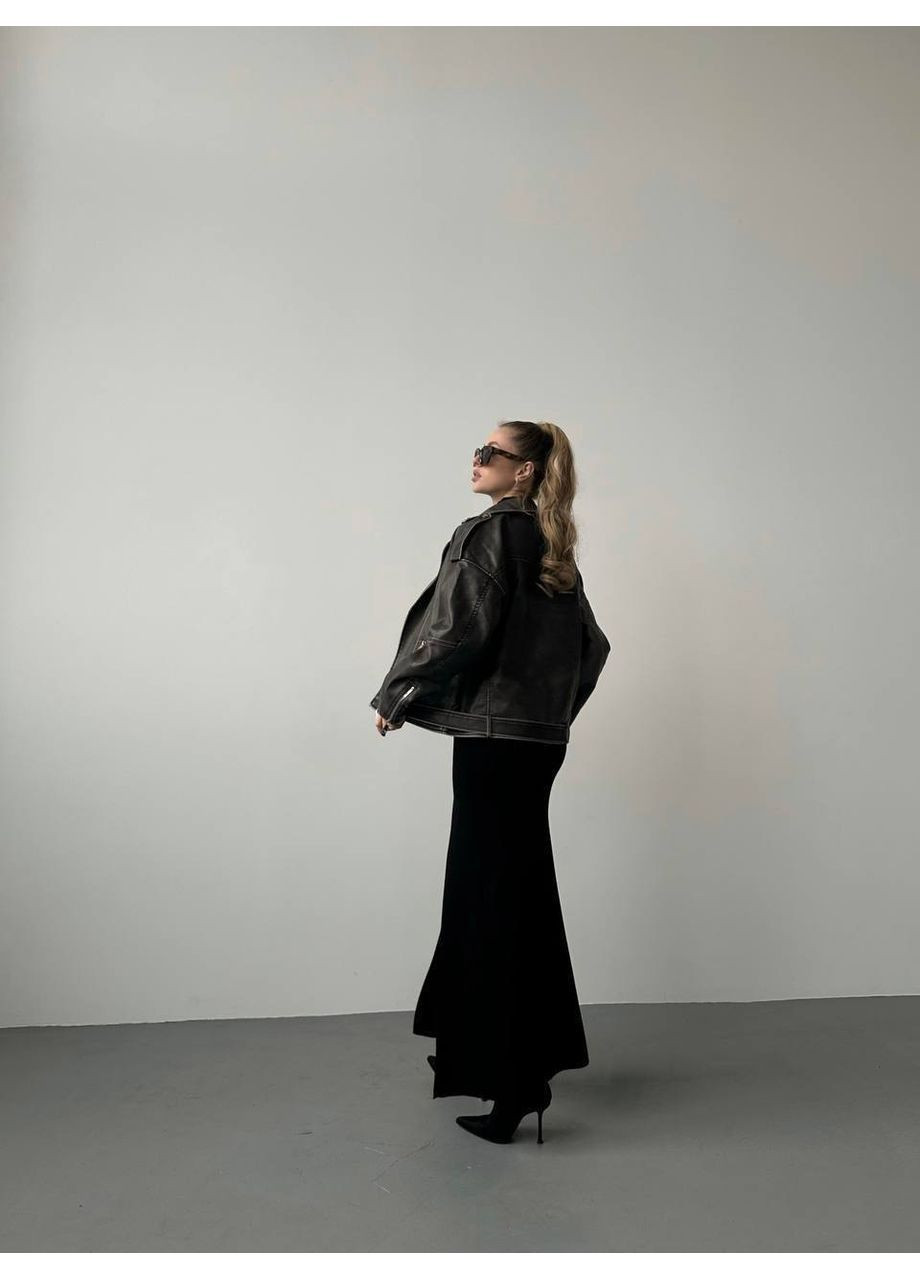 Сіра демісезонна куртка жіноча димісезонна косуха Style Point