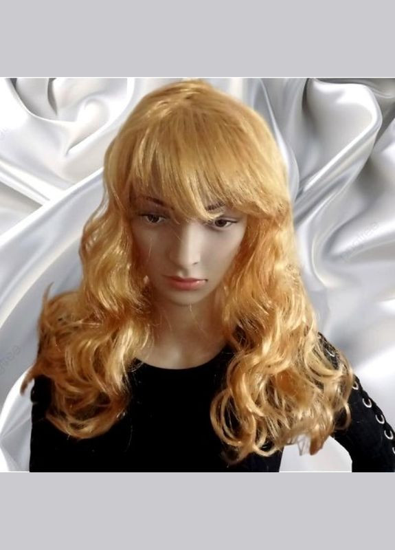 Маскарадна перука пшеничного золотистого кольору з хвилястим волоссям + подарунок No Brand (342384784)