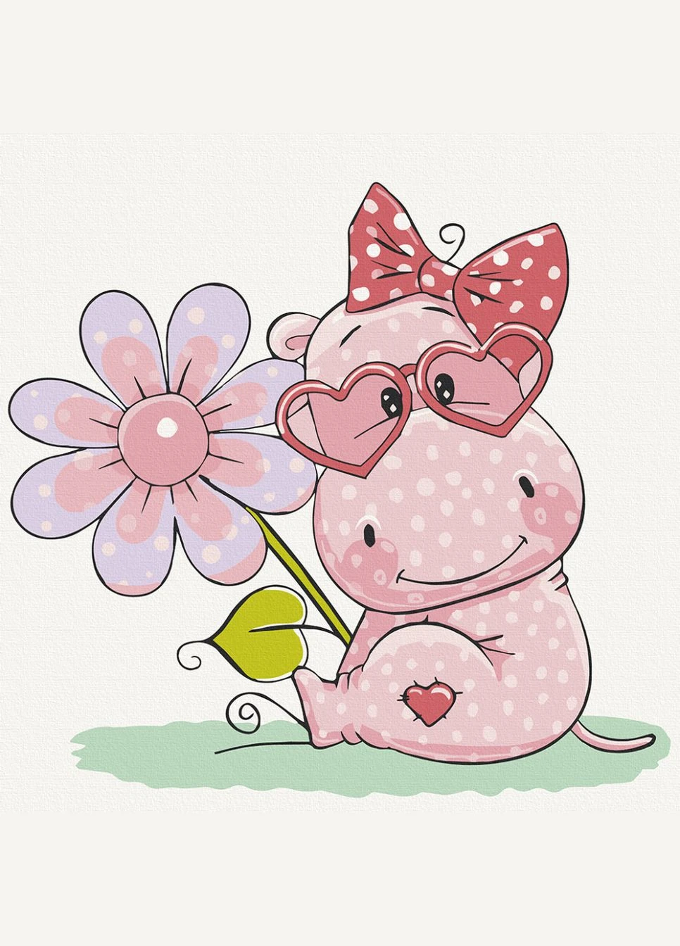 Картина по номерам. Бегемотик с цветком 15539-AC Art Craft (304411446)