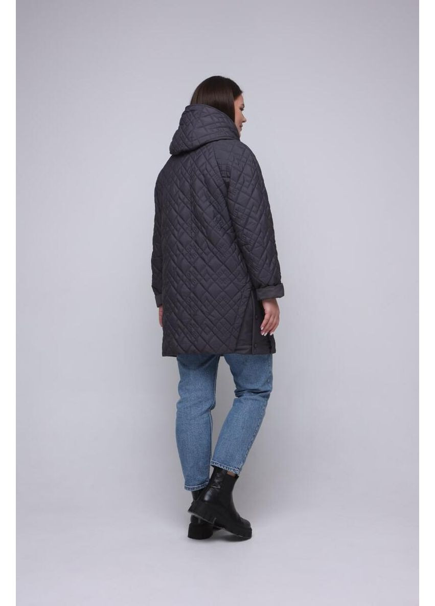 Графітова демісезонна подовжена демісезонна куртка жіноча великого розміру SK
