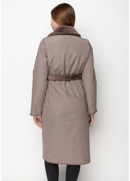 Пальто з Екохутром і Шалевим Коміром 1101M-C Т. беж/ горне ехо SAM Samange (367582221)