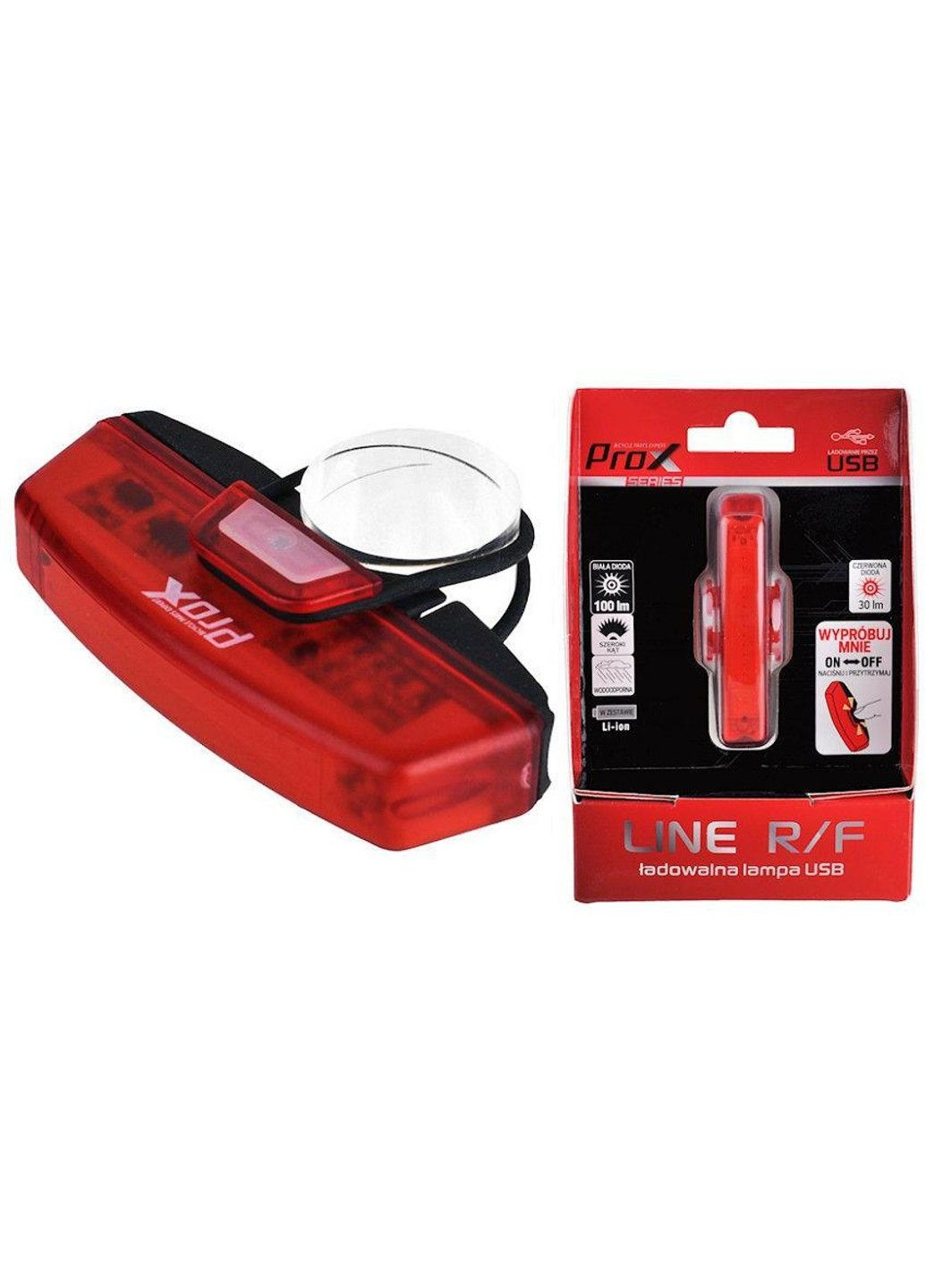 Задня фара LINE R USB червоний ProX (353850352)