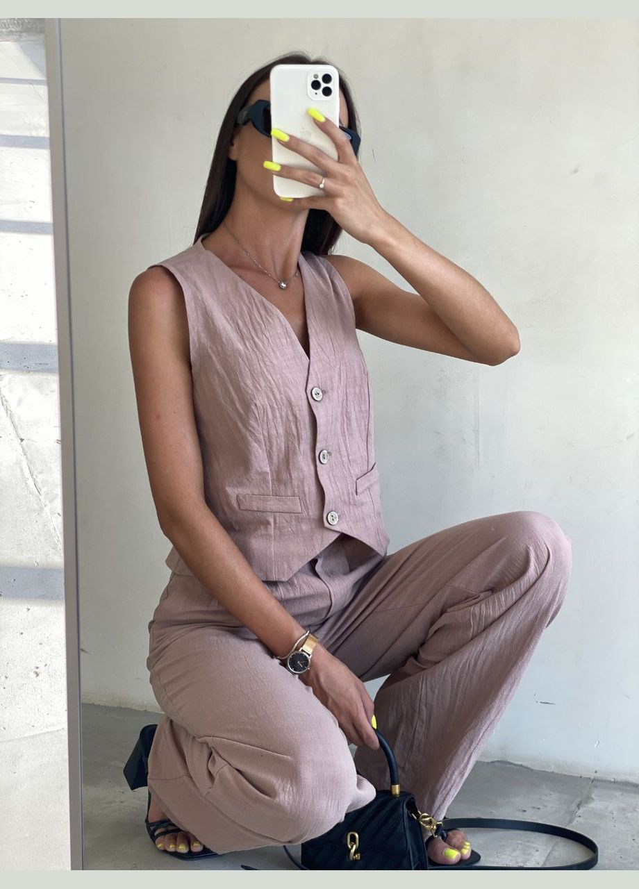 Женский бежевый костюм No Brand (336544628)