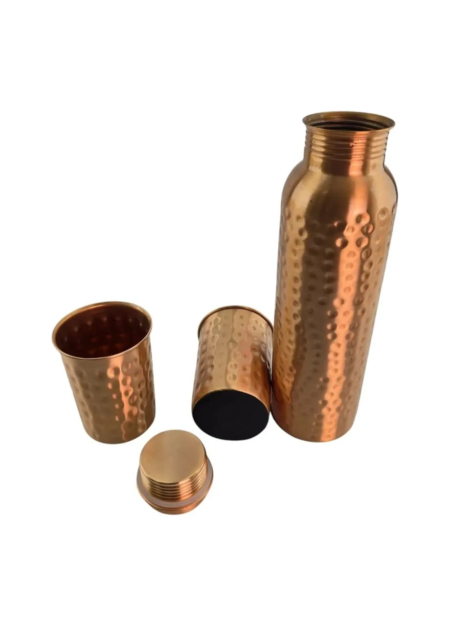 Пляшка з кришкою та 2 склянки мідні, набір 900 мл No Brand (399425075)