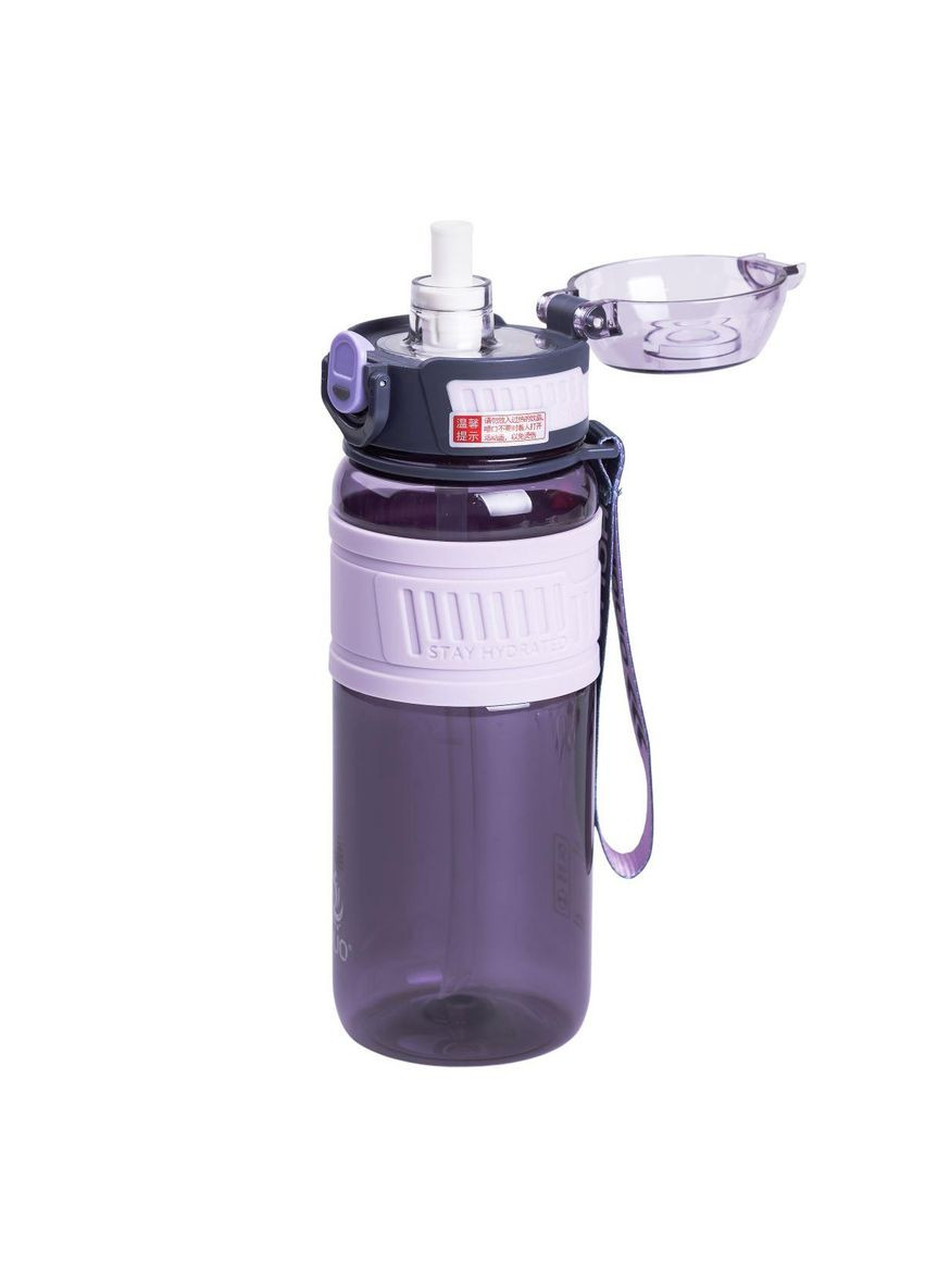 Бутылка для воды с трубочкой и ремешком 750 мл спортивная бутылка 23.5 см Фиолетовая HP-14-34V Yiwu (370974840)