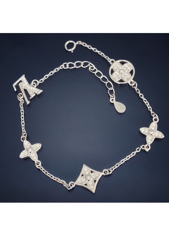 Браслет из серебра женский LOVE со вставками 17,5+3 см No Brand (355921877)