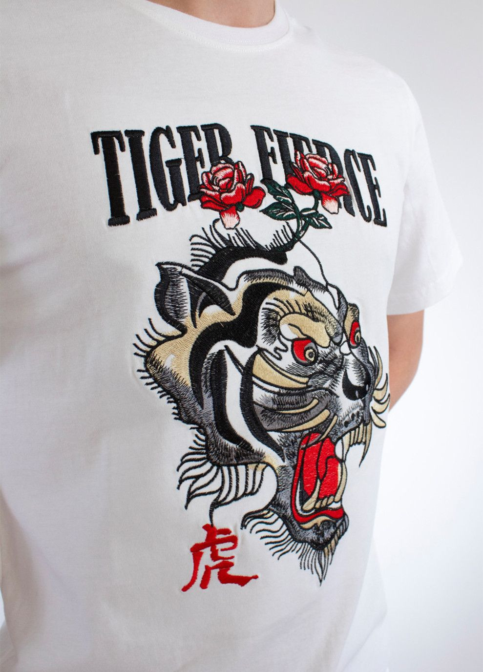 Комбінована чоловіча футболка tiger force white No Brand