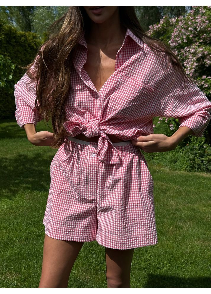 Шорты КЛЕТОЧКА ЛЕТО клетка красная milirud (366292269)