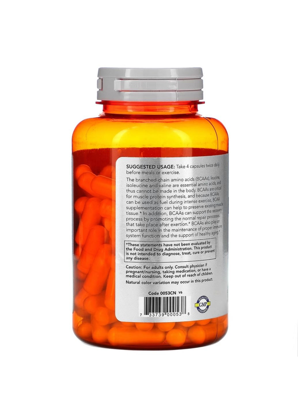 Аминокислота BCAA Sports Branched Chain Amino Acids, 120 капсул Now (294928958)