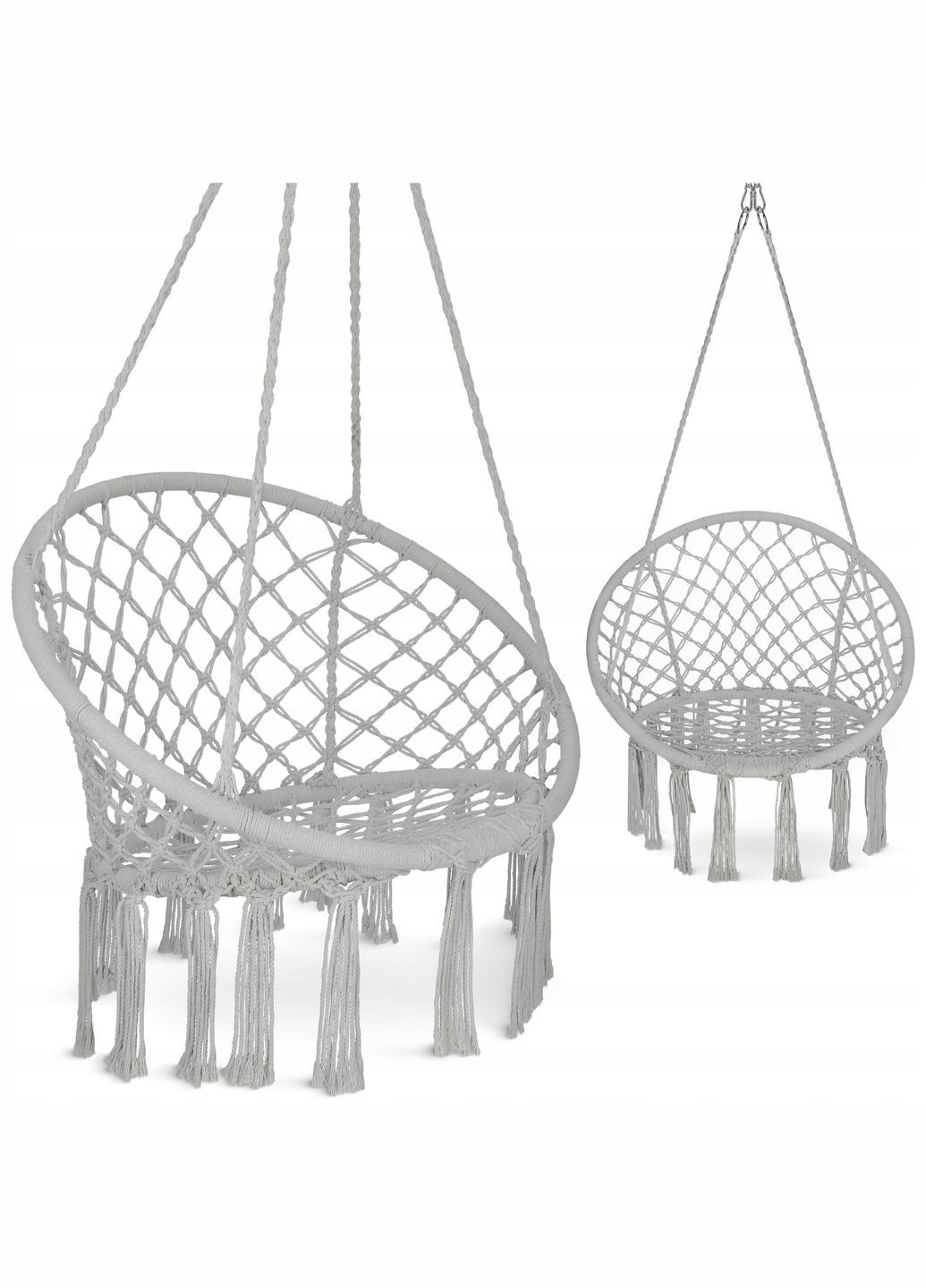 Крісло-гойдалка Boho Dream 80 см підвісна, плетена Grey (P-5905973404525) 4FIZJO (333652162)