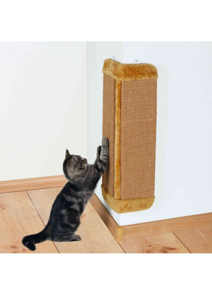 Царапка для кошек, угловая, коричневая, 32х60 см (сизаль/плюш) Trixie (362701212)