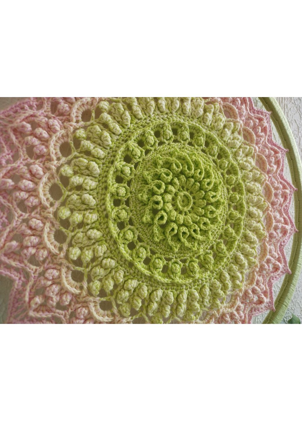 Мандала «Весенний сад» – панно ручной работы в технике объемного вязания. Стильный Эко-Декор Dream Studio (363057535)