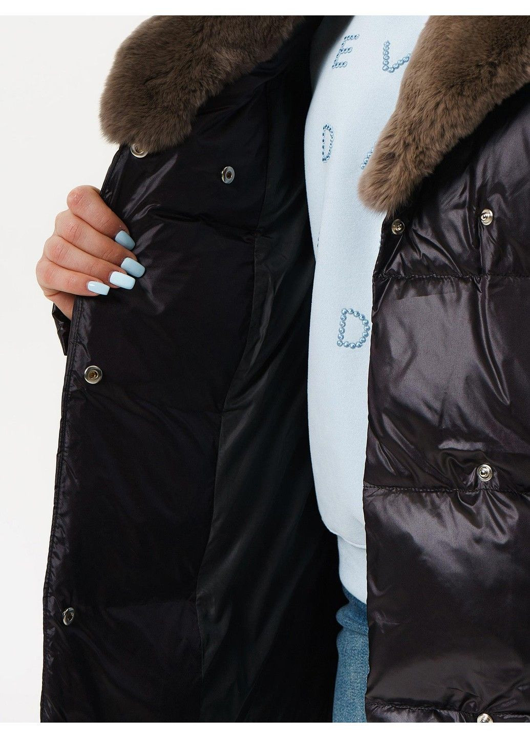 Черная зимняя куртка 21 - 04292 Vivilona