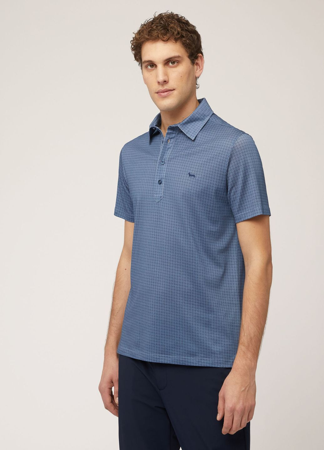 Синяя футболка-поло для мужчин Harmont & Blaine