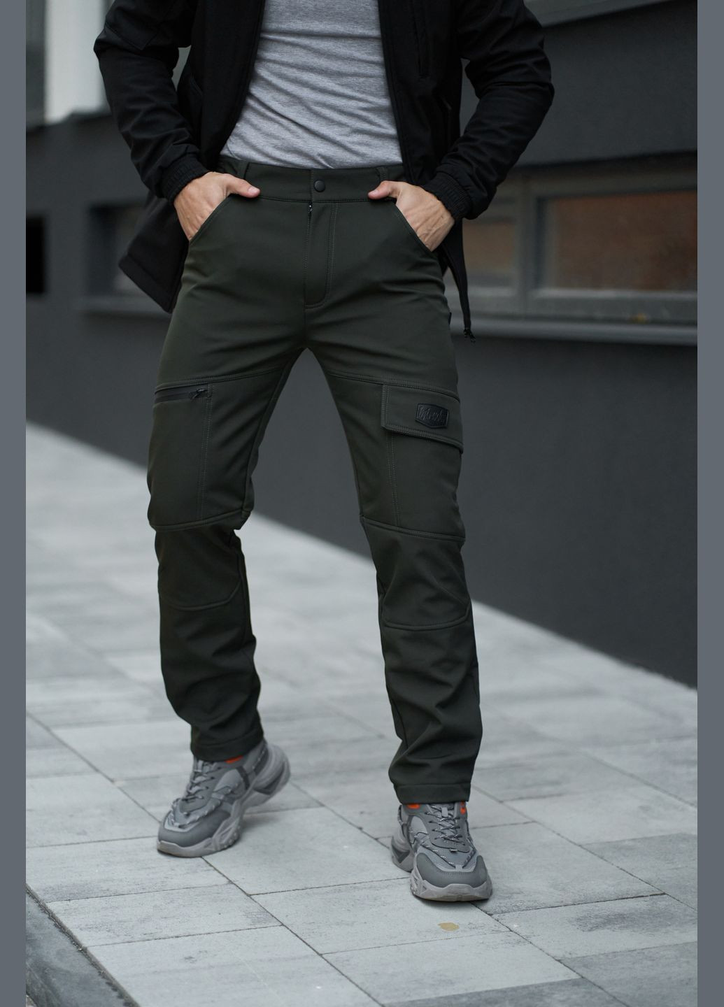 Хаки повседневный, кэжуал зимние брюки Intruder