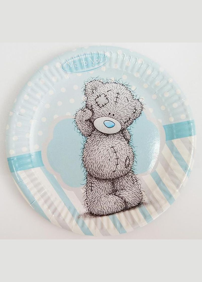 Тарілки паперові дитячі одноразові "Ведмедик Тедді (хлопчик)", 18см No Brand (302313553)