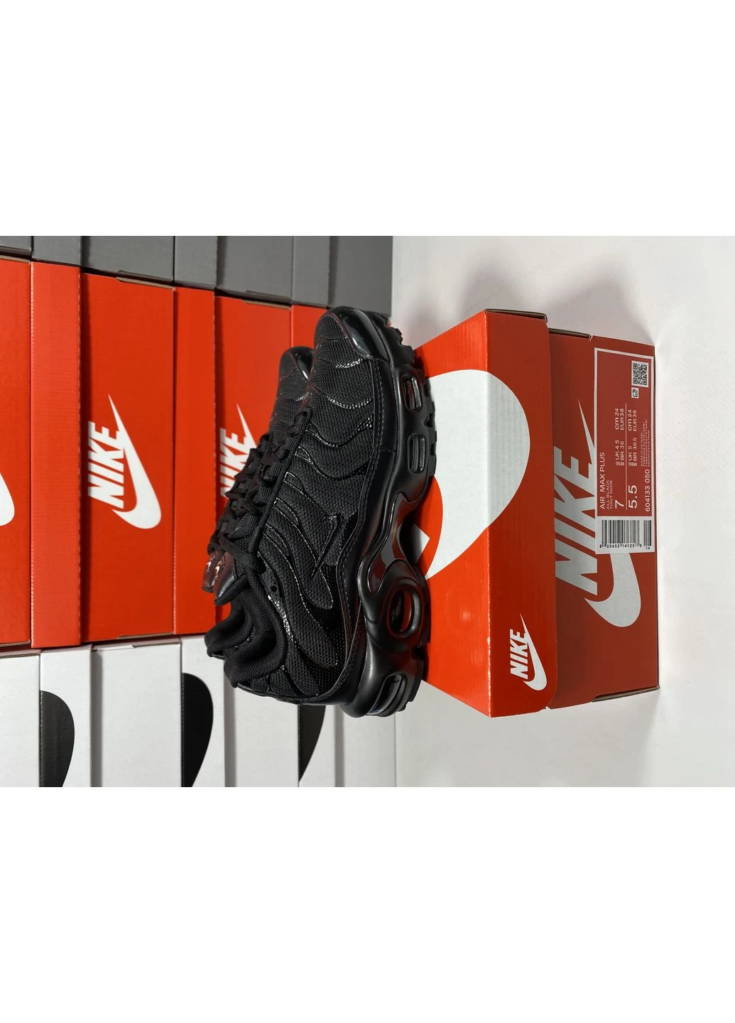 Черные демисезонные кроссовки мужские nike tn plus total black найк тн аир макс плюс черные No Brand