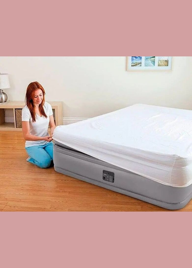 Надувне ліжко 64164, 152 х 203 х 51 см, вбудований електронасос. Двоспальне Intex (296285691)