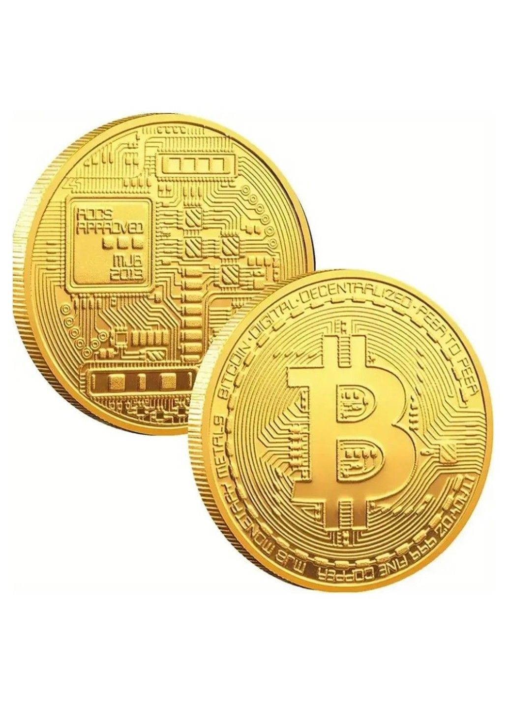 Сувенір золота монета Біткоїн Bitcoin на удачу золота у пластиковому боксі No Brand (331172815)