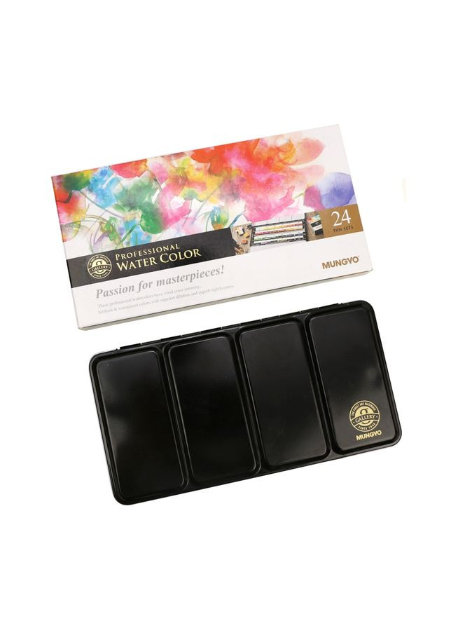 Набір акварельних фарб GALLERY в металічному пеналі 24кол кювета Mungyo (362586442)