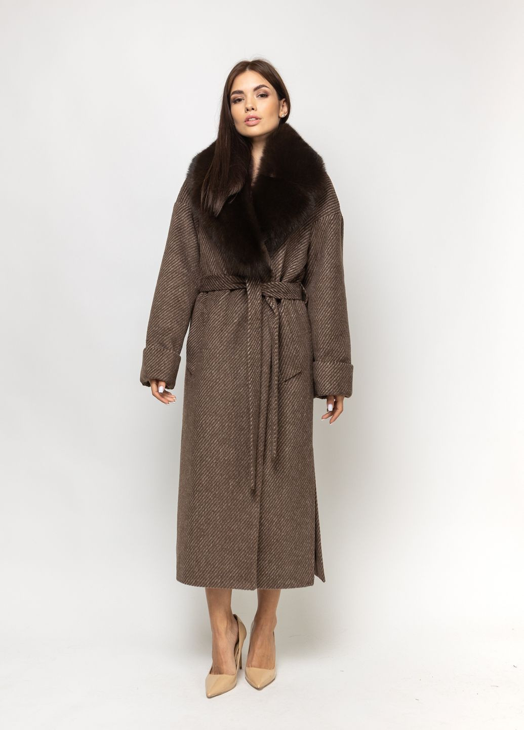 Коричневое демисезонное Каталея Коричневое+мех O`zona milano