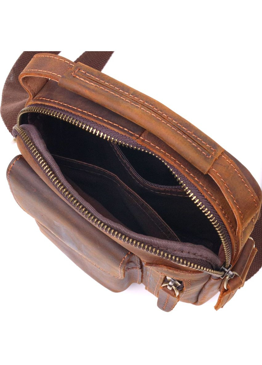 Вінтажна чоловіча сумка з натуральної шкіри 21293 Коричнева Vintage (331907839)